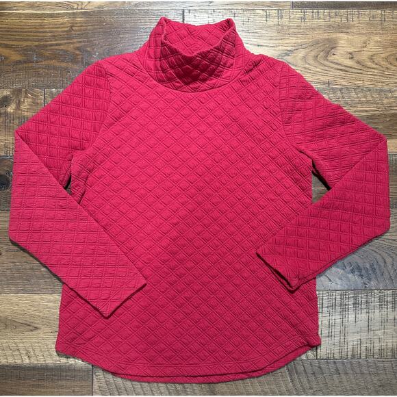 J.crew Sweaters - J.Crew Quilted Red Turtleneck Sweater